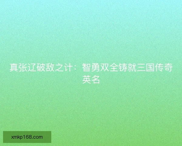 真张辽破敌之计：智勇双全铸就三国传奇英名
